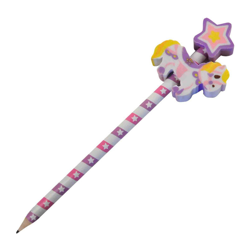 Pencils carousel horse with rubber