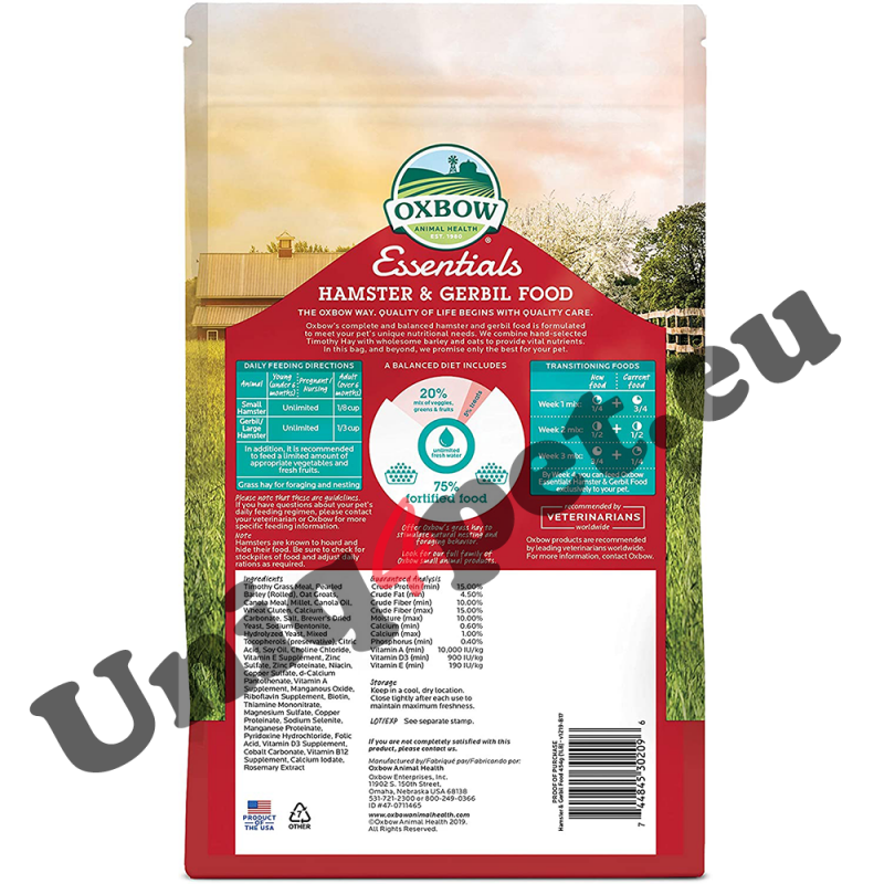 Oxbow za hrčke in skakače, 450 g